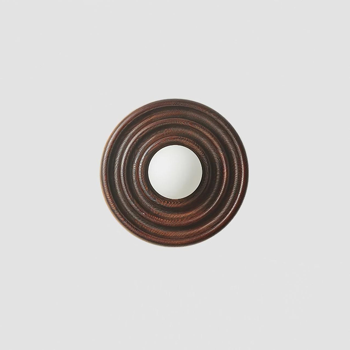 Aldinise aplique de pared efecto ondulado con cuerpo de madera de haya y cúpula de vidrio esfera