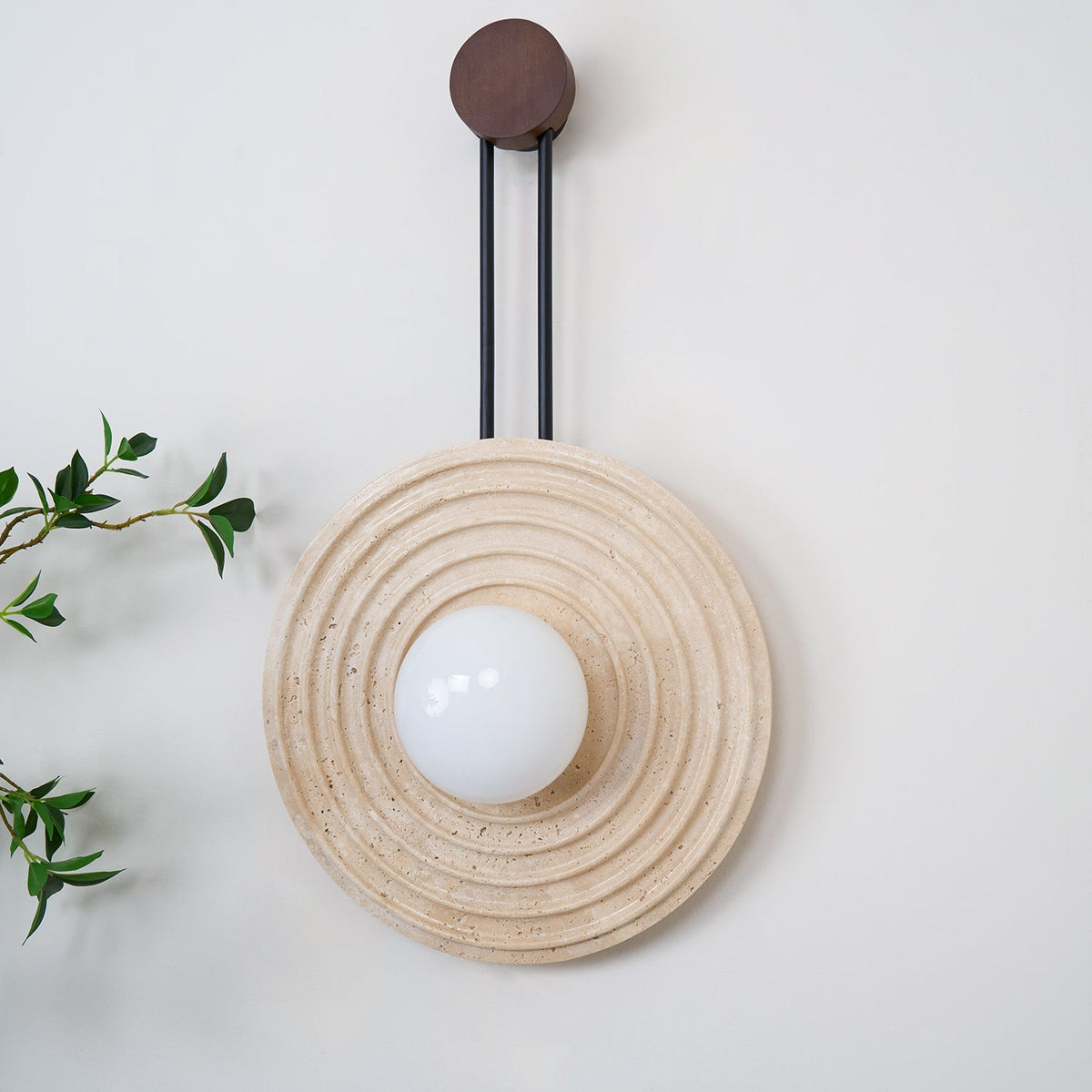Isoror aplique de pared con anillo en espiral de travertino