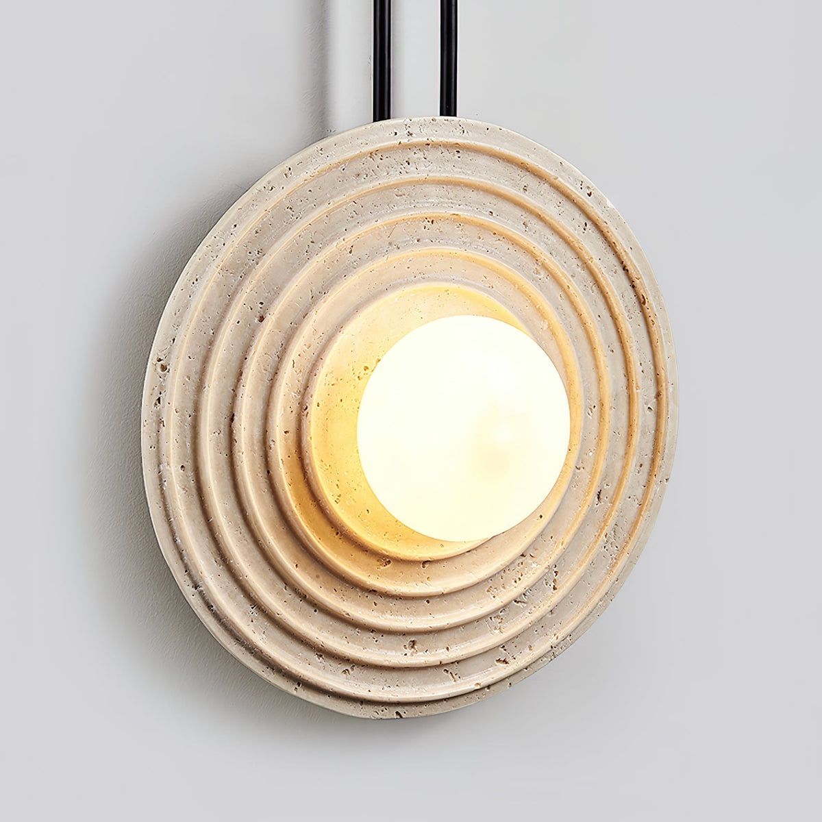 Isoror aplique de pared con anillo en espiral de travertino
