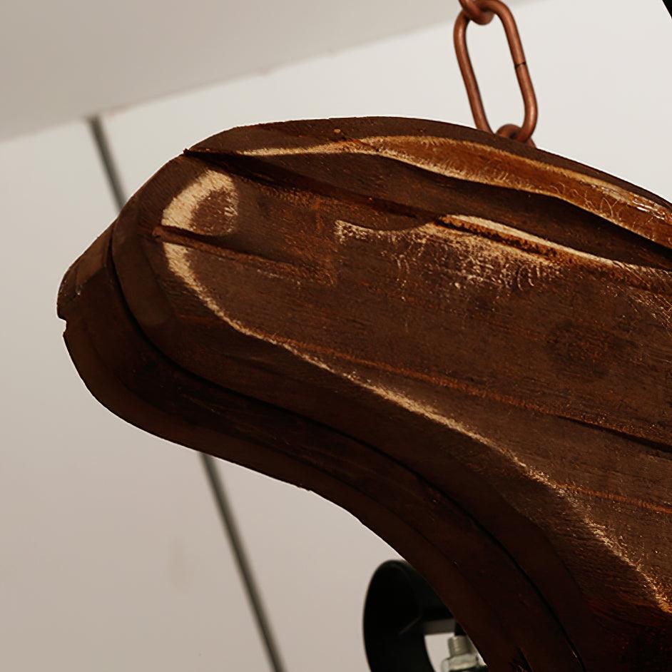 Elvisette lámpara colgante guitarra madera rústica vintage