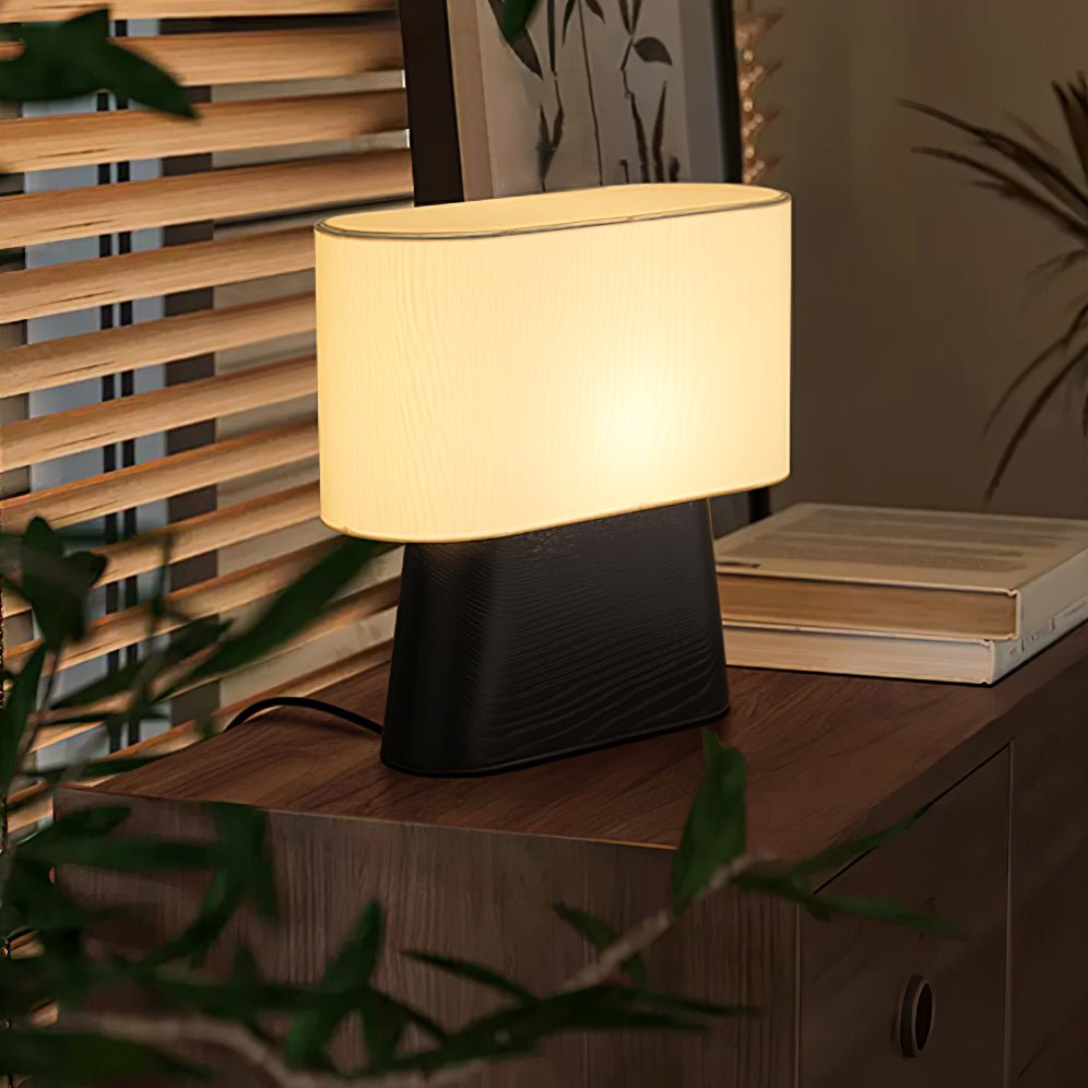 Grashen lámpara de mesa de madera y tejido
