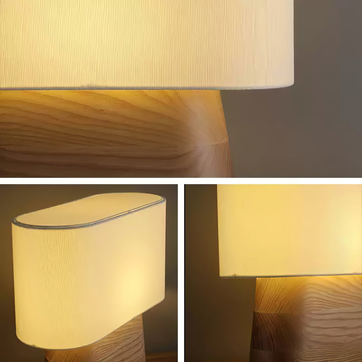 Grashen lámpara de mesa de madera y tejido