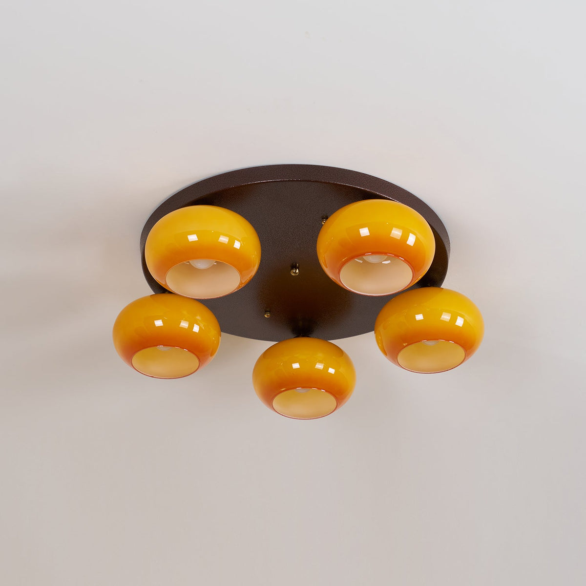 Luno plafón 5-Light vidrio ámbar
