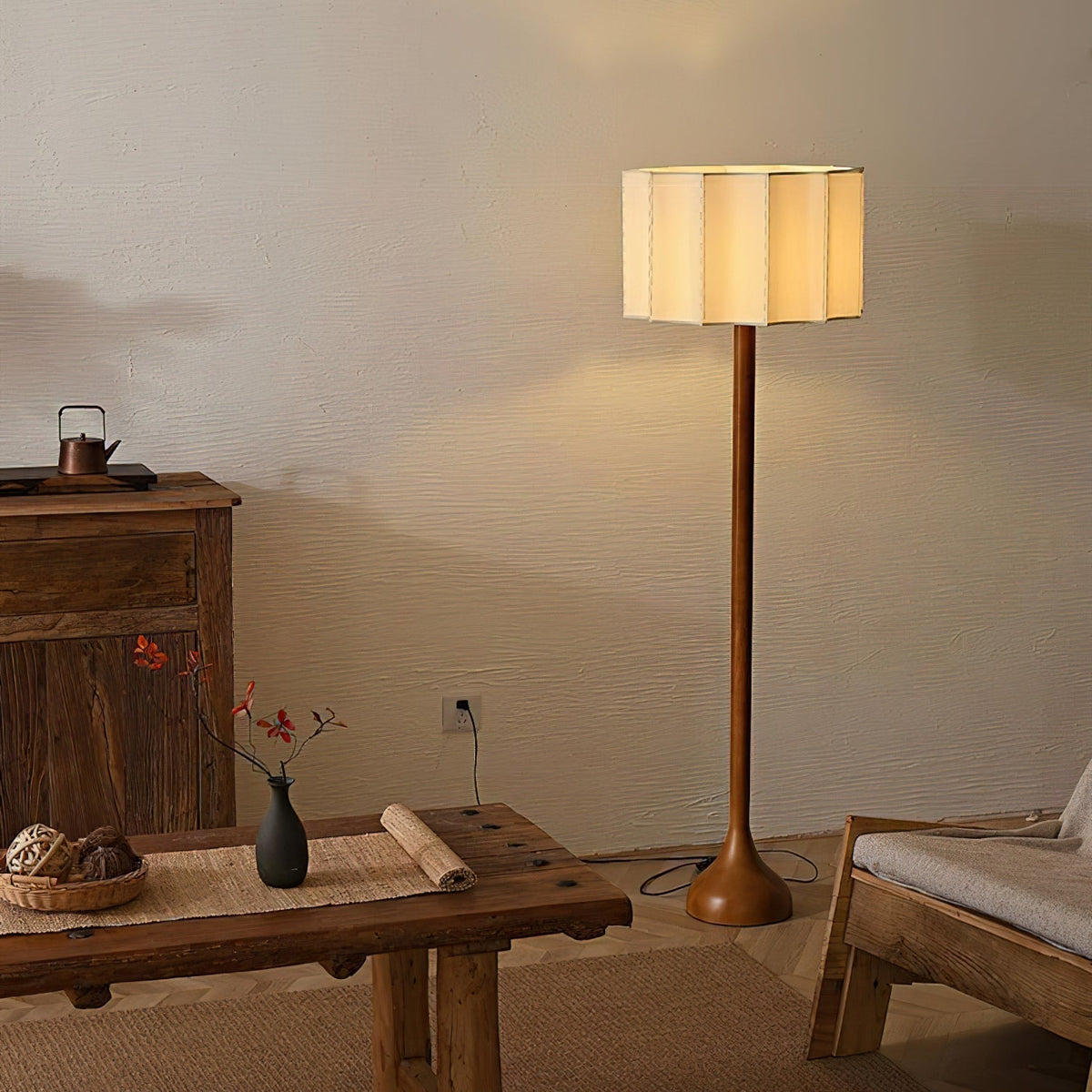 Bexi lámpara de pie minimalista de madera