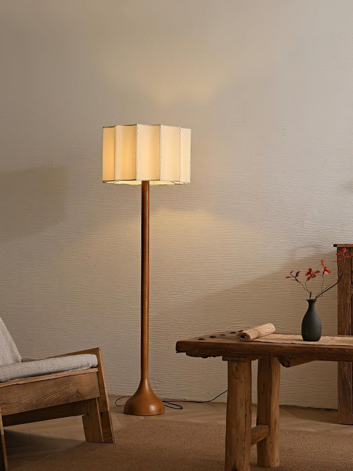 Bexi lámpara de pie minimalista de madera