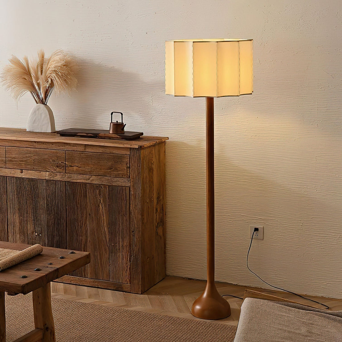 Bexi lámpara de pie minimalista de madera