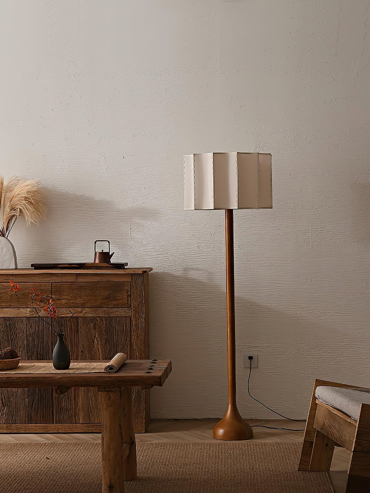 Bexi lámpara de pie minimalista de madera