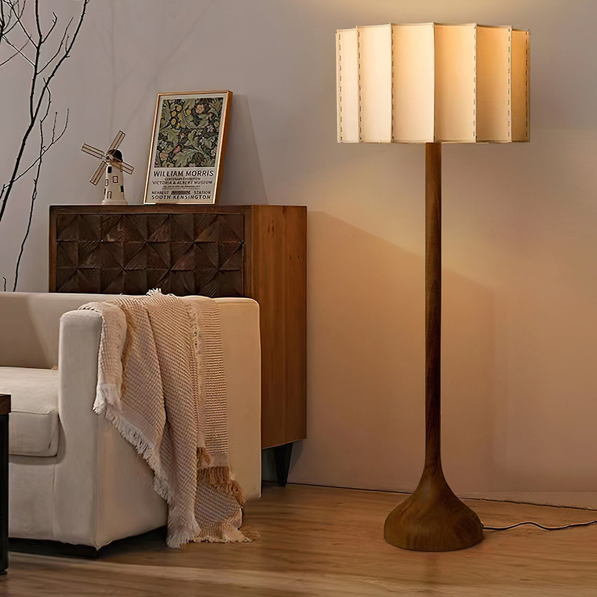 Bexi lámpara de pie minimalista de madera