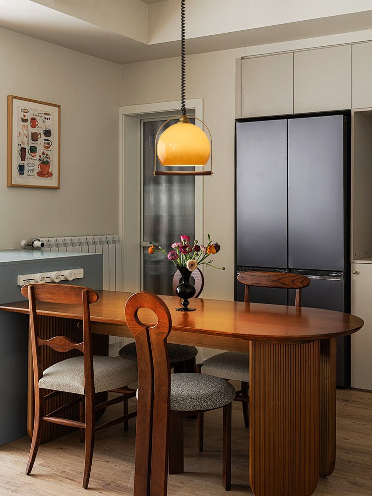 Halcyon lámpara colgante moderna minimalista de madera con arco