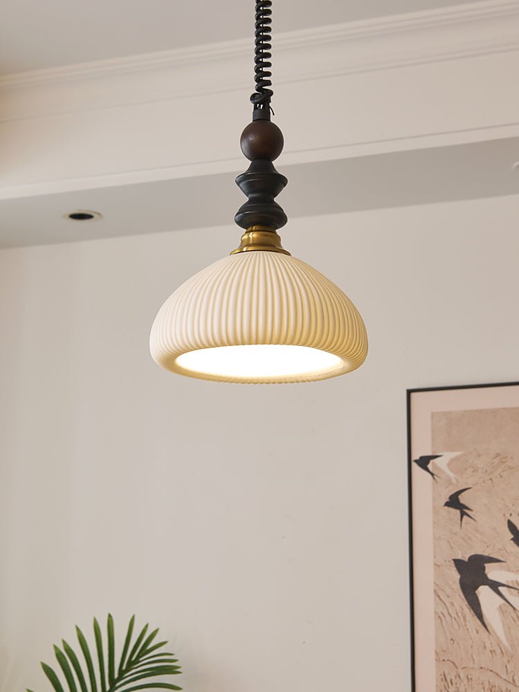Halcyon lámpara colgante moderna minimalista de madera con arco