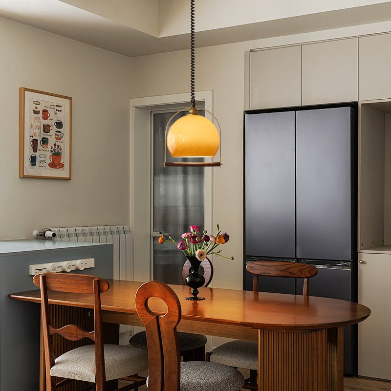 Halcyon lámpara colgante moderna minimalista de madera con arco