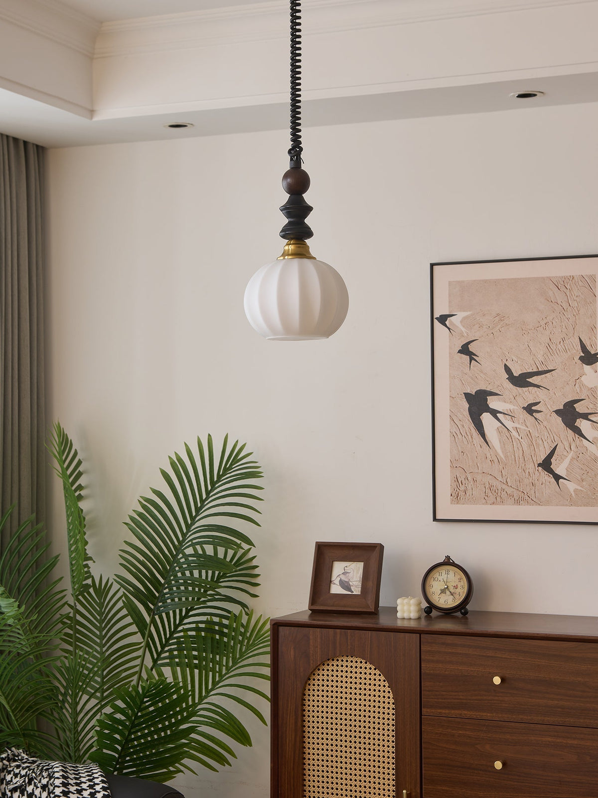 Halcyon lámpara colgante moderna minimalista de madera con arco