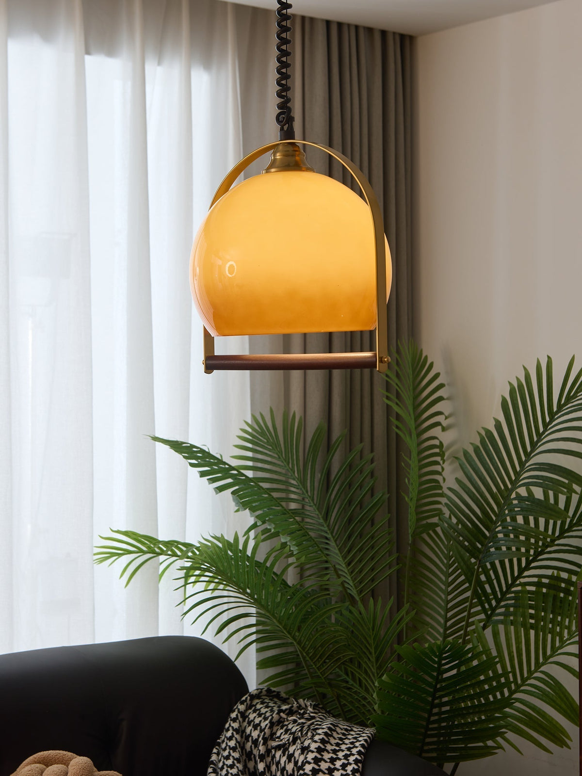 Halcyon lámpara colgante moderna minimalista de madera con arco