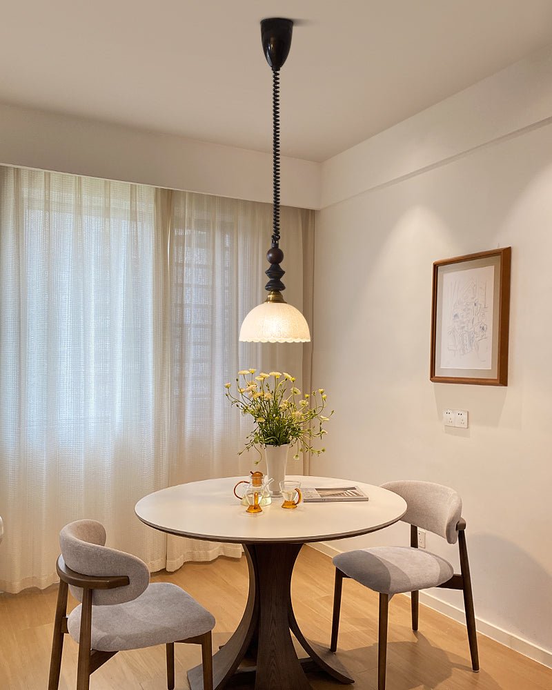 Halcyon lámpara colgante moderna minimalista de madera con arco
