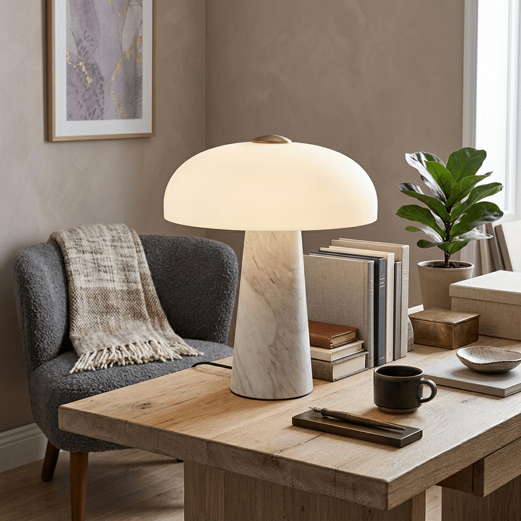 Marbra lámpara de mesa Haloire de mármol