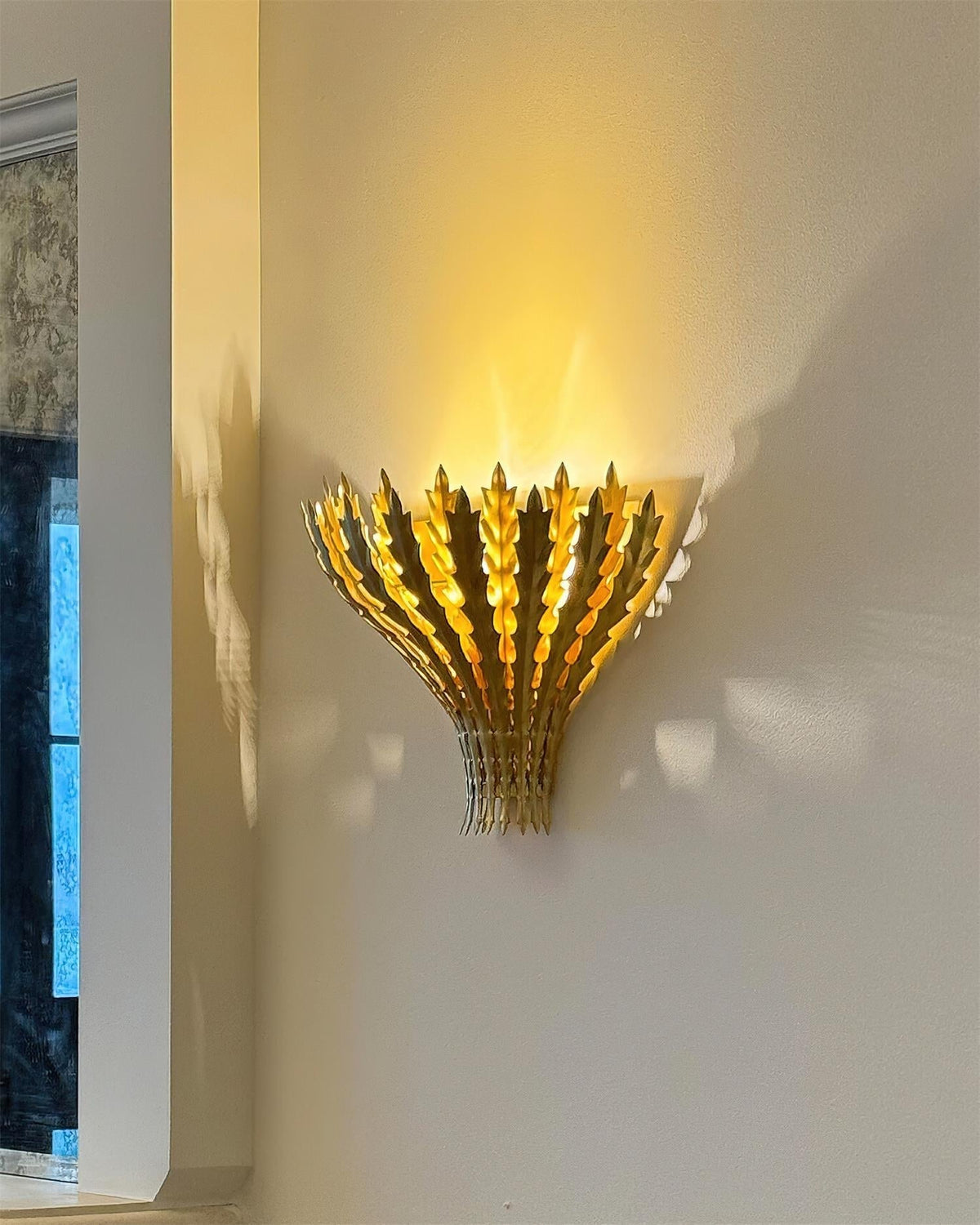 Hampton aplique de pared con motivo de hoja artesanal elegante