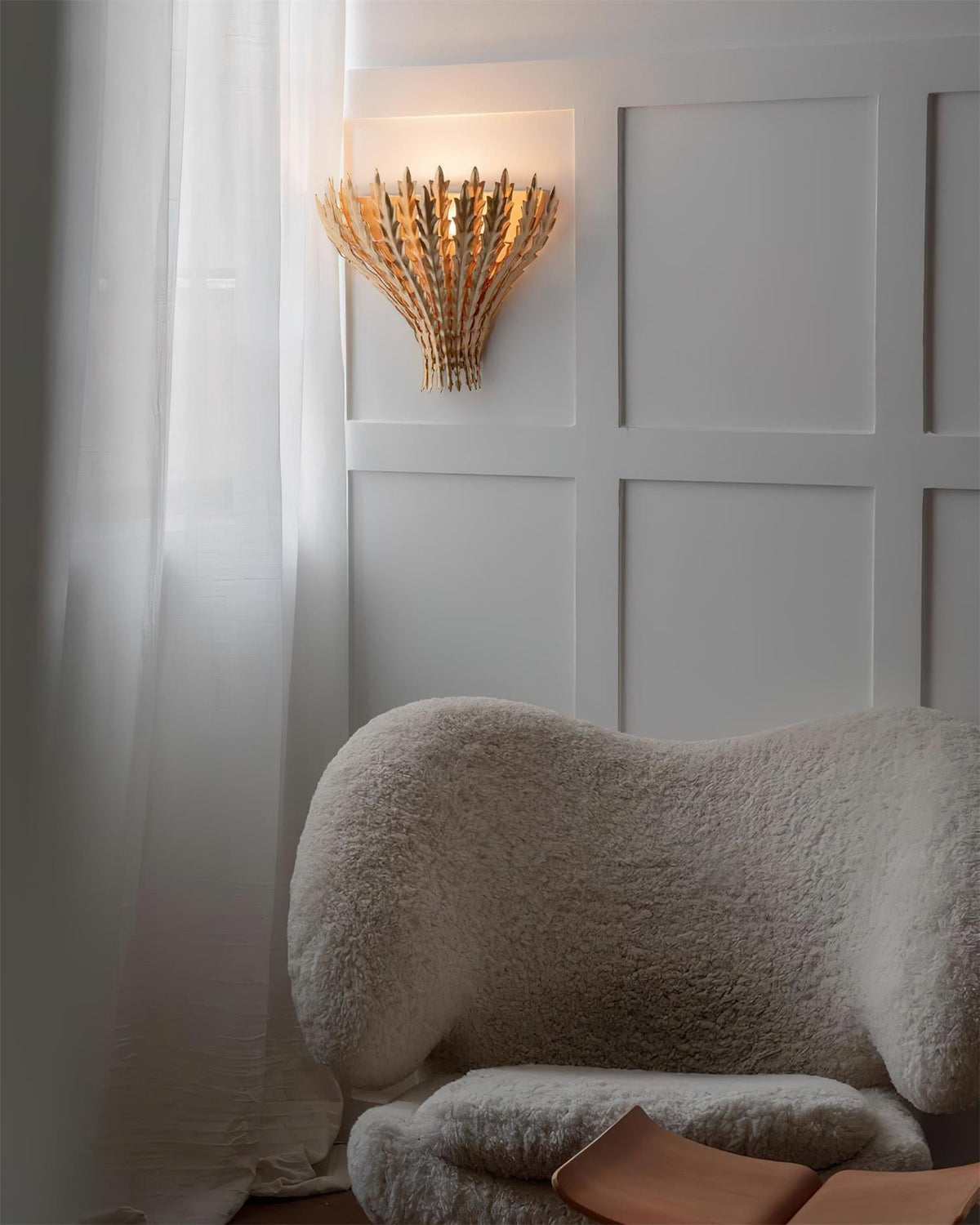 Hampton aplique de pared con motivo de hoja artesanal elegante
