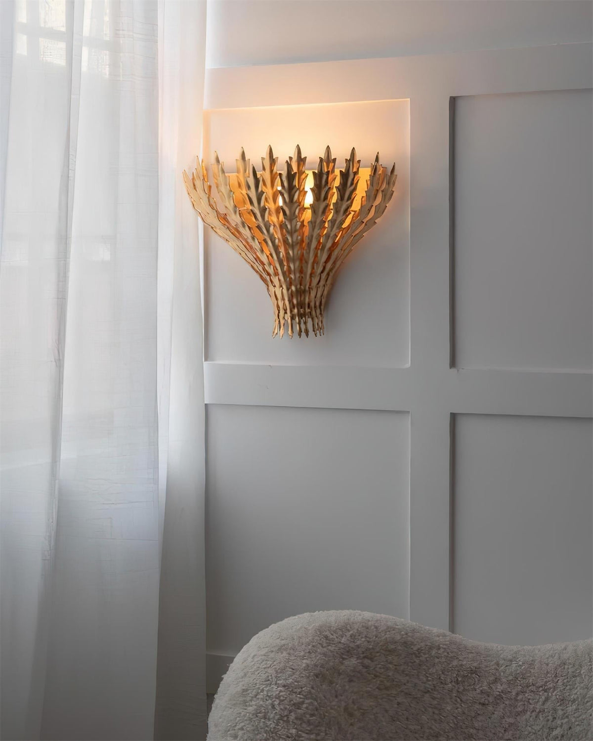Hampton aplique de pared con motivo de hoja artesanal elegante