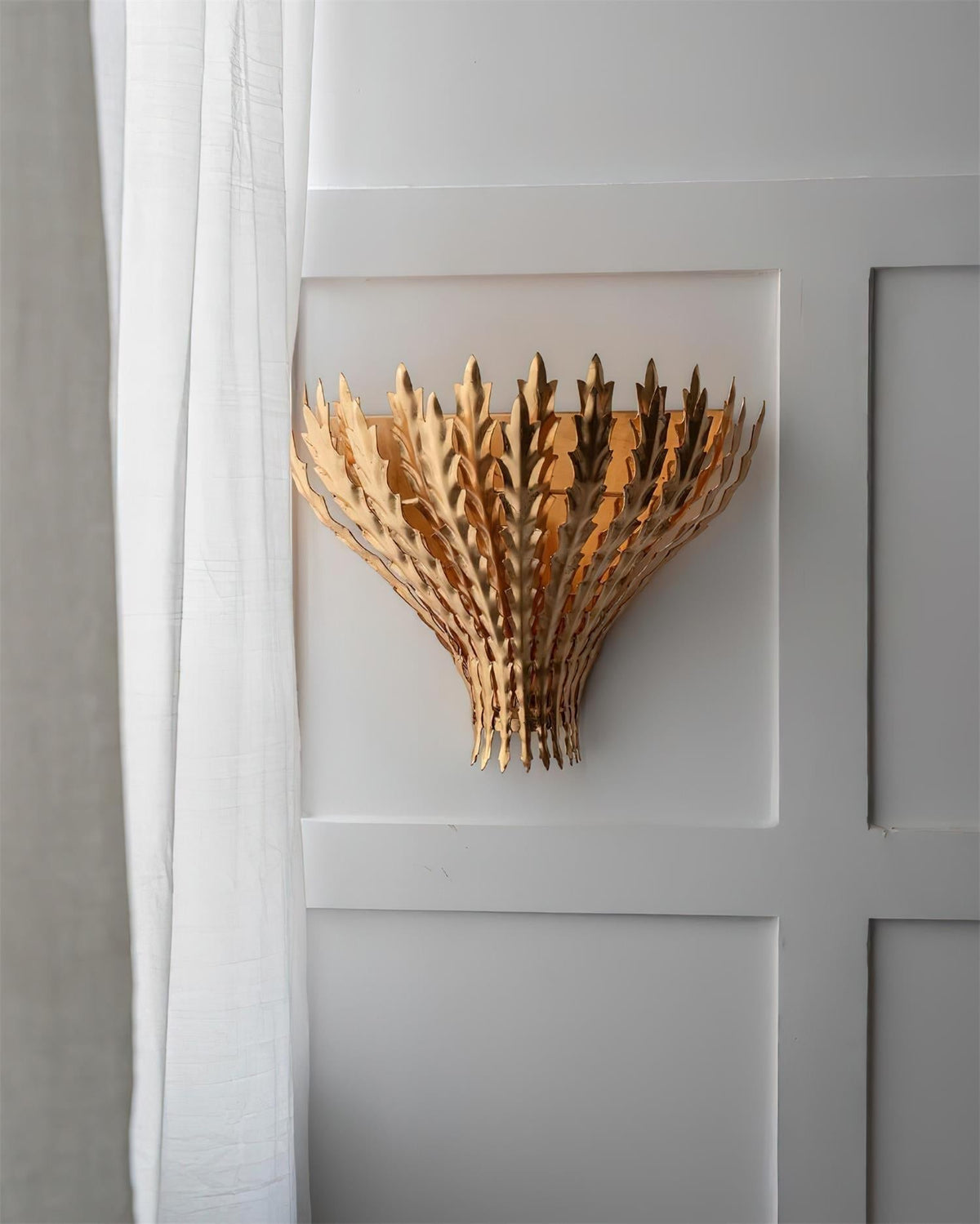 Hampton aplique de pared con motivo de hoja artesanal elegante