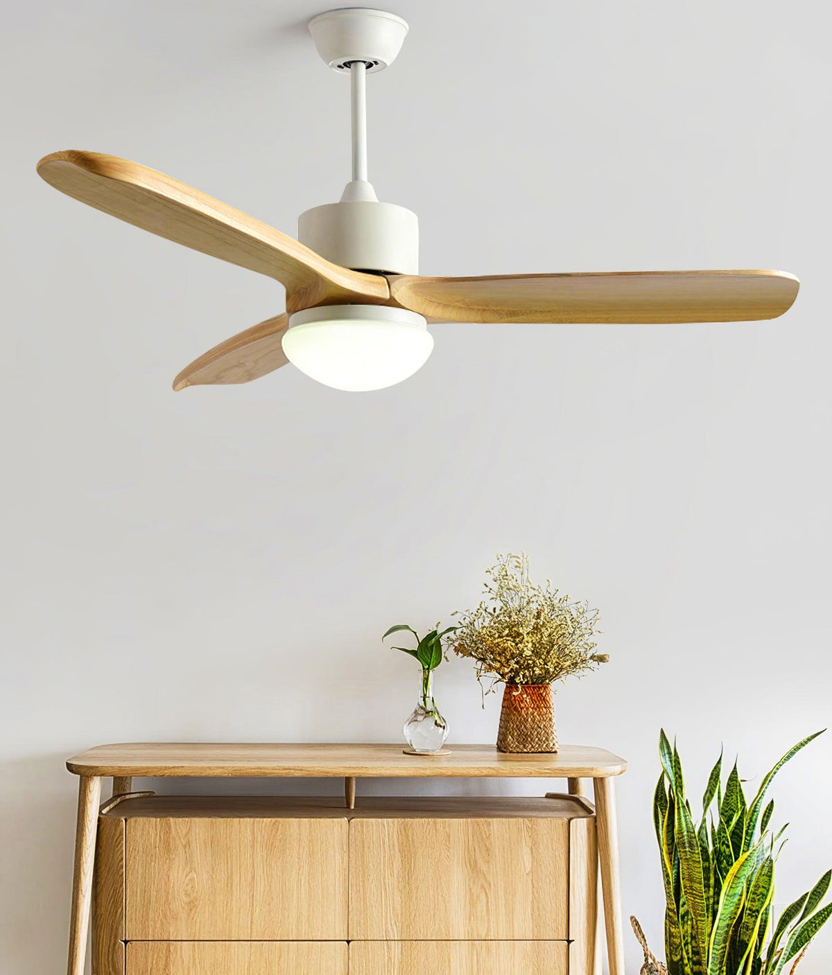 Norirora ventilador de techo con luz elegancia Natural