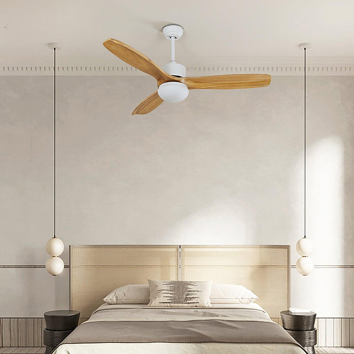 Norirora ventilador de techo con luz elegancia Natural