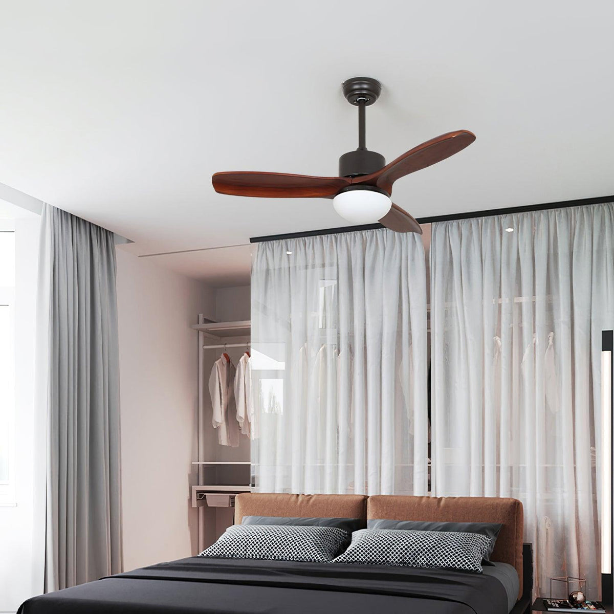 Norirora ventilador de techo con luz elegancia Natural