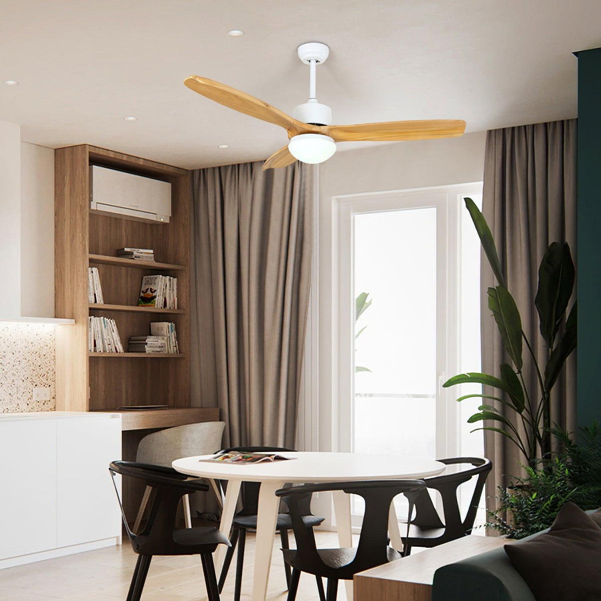Norirora ventilador de techo con luz elegancia Natural