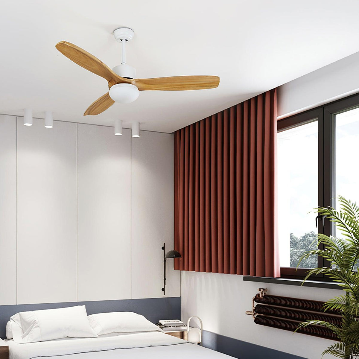 Norirora ventilador de techo con luz elegancia Natural