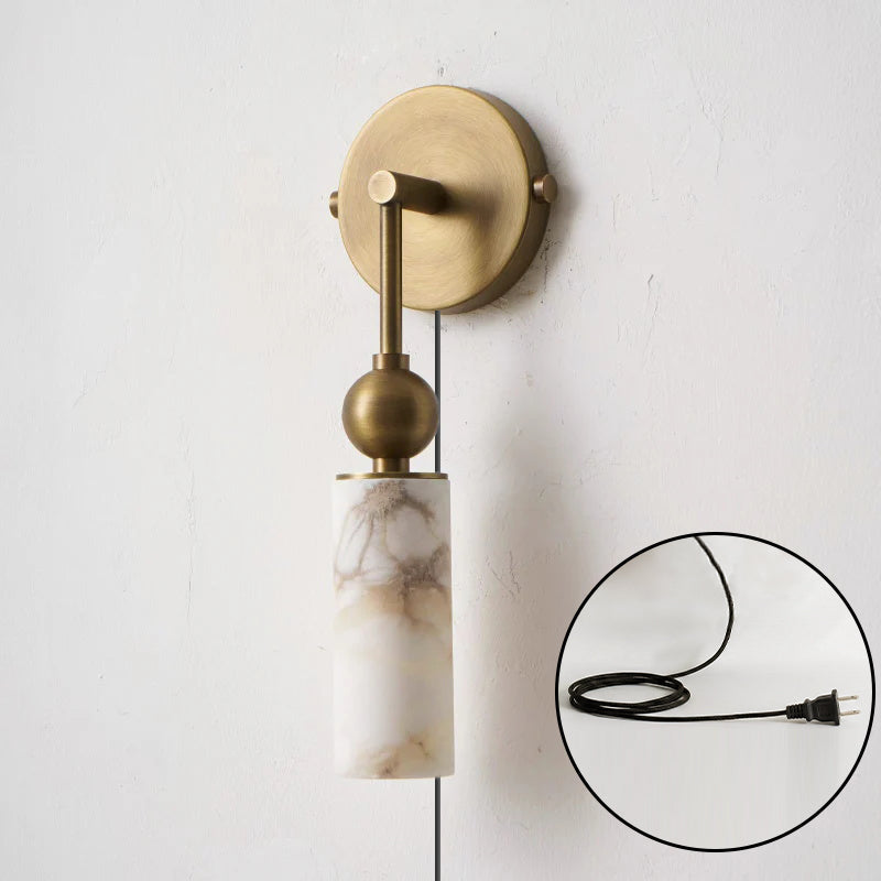 Eiraina aplique de pared en alabastro con enchufe enchufable