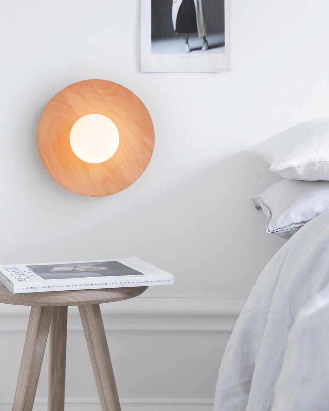 Eloza aplique de pared moderno minimalista de madera y vidrio