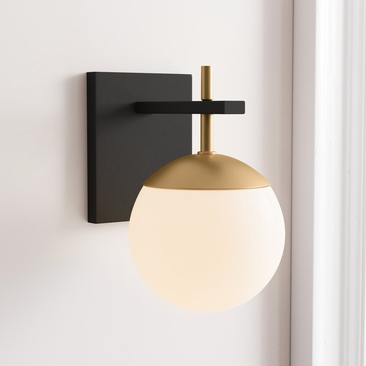 Ealior aplique de pared moderno minimalista con globo de vidrio