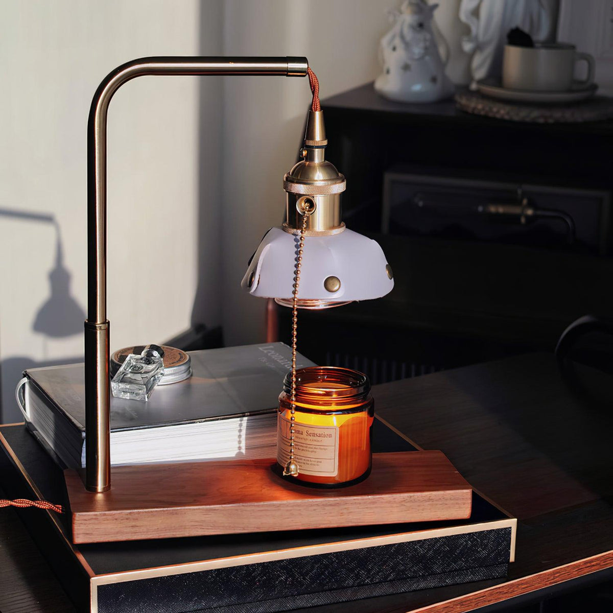 Clark lámpara de mesa moderna de madera