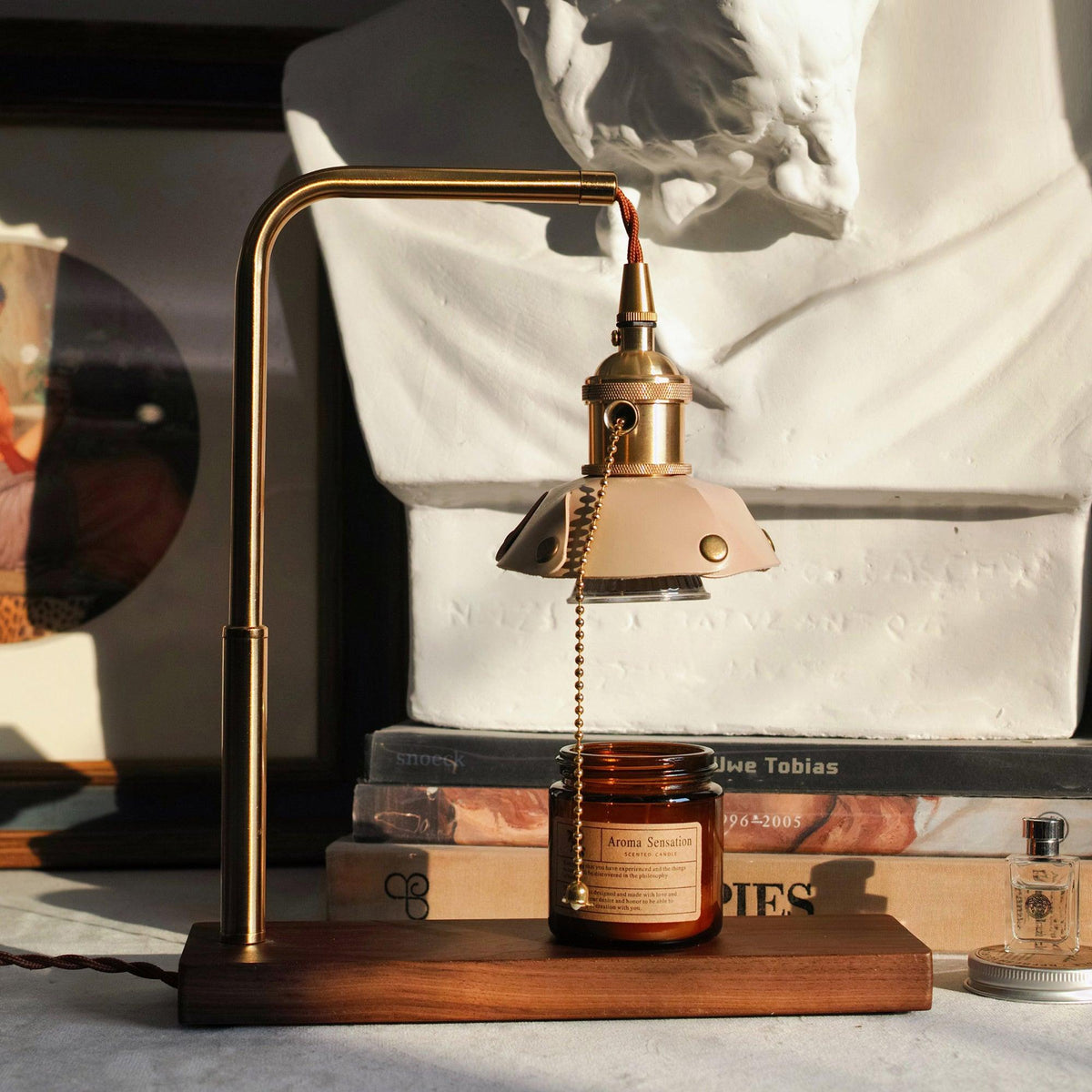 Clark lámpara de mesa moderna de madera