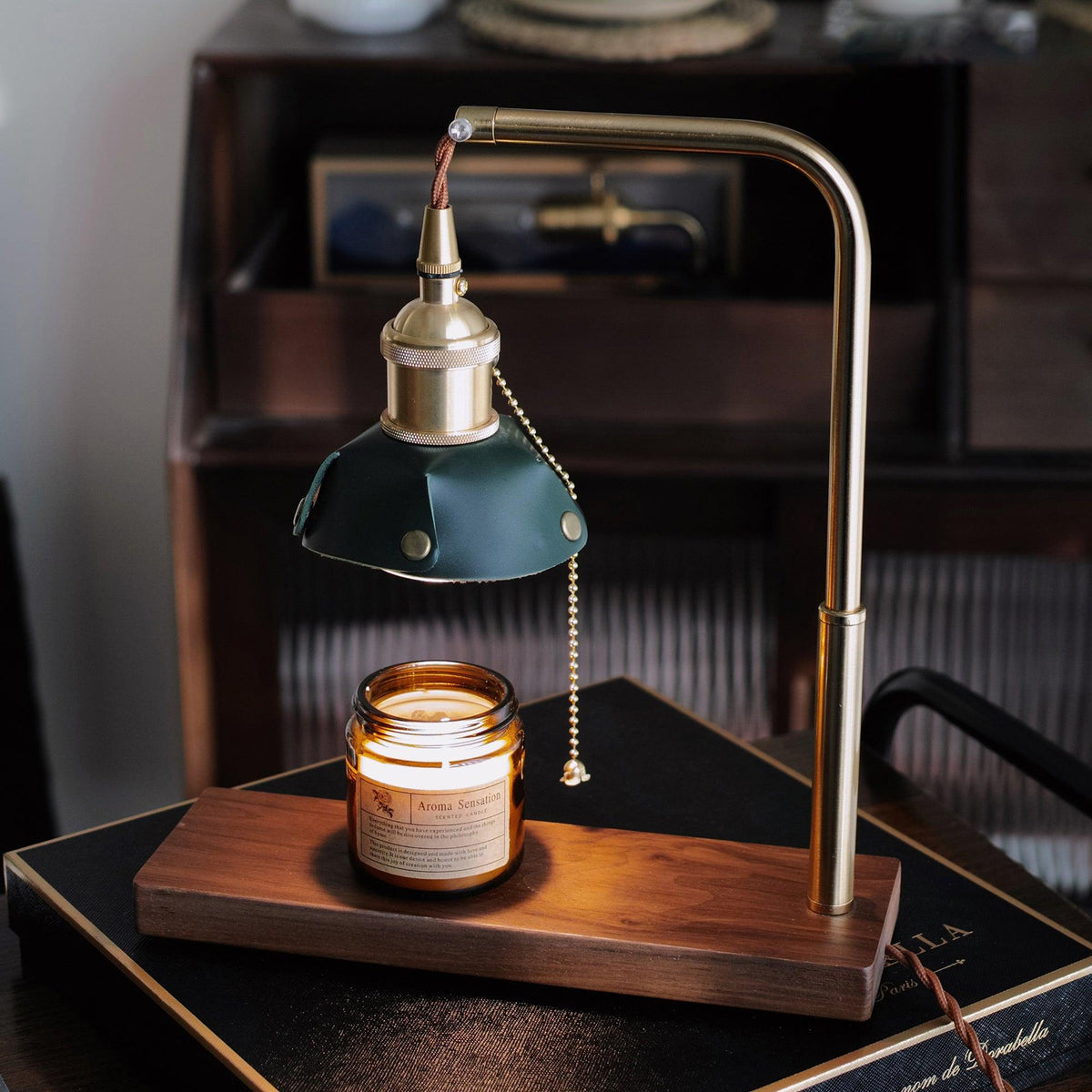Clark lámpara de mesa moderna de madera