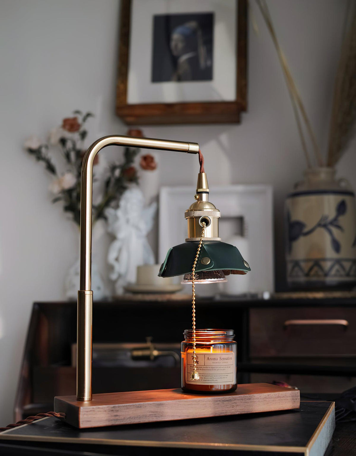 Clark lámpara de mesa moderna de madera