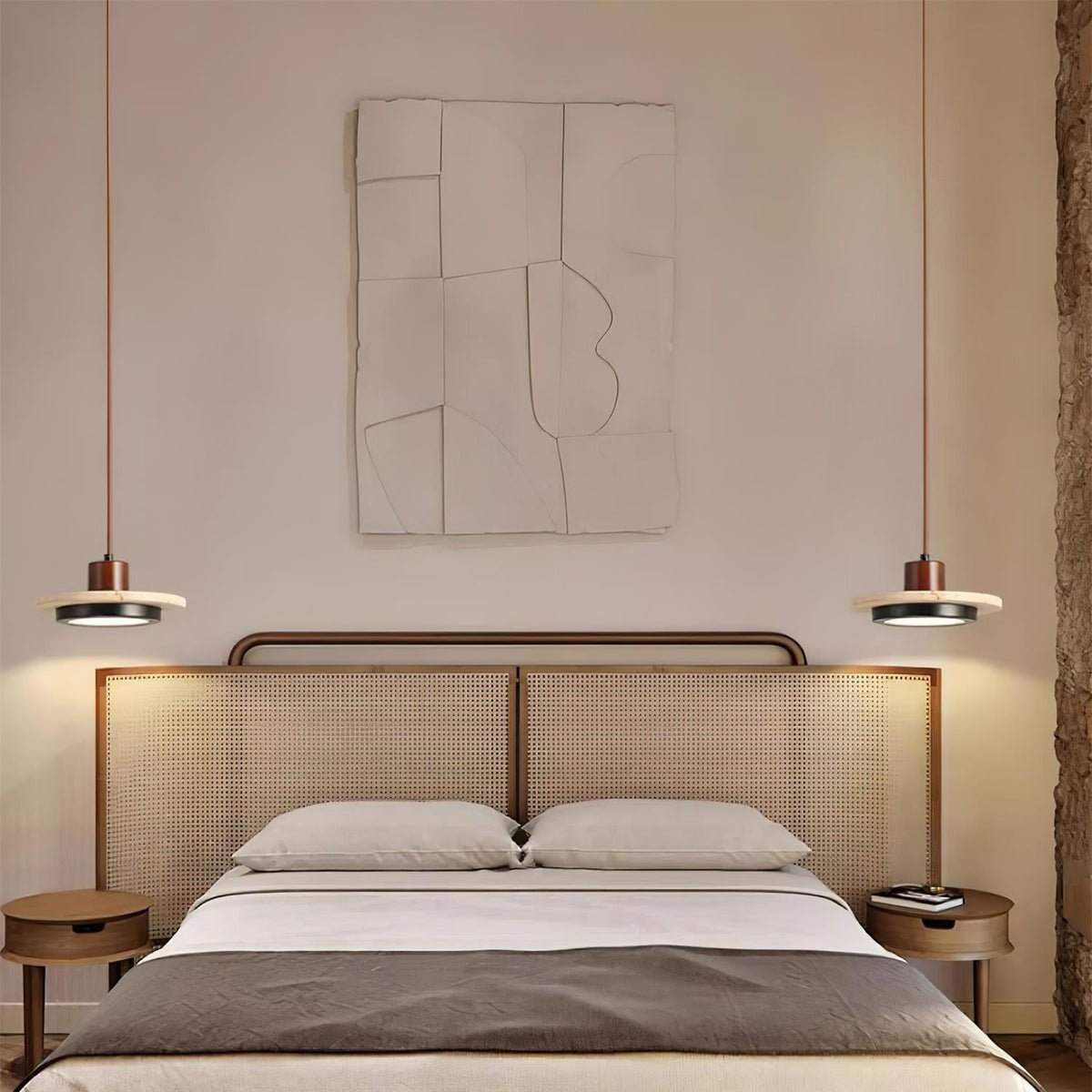 Valen lámpara colgante de travertino LED