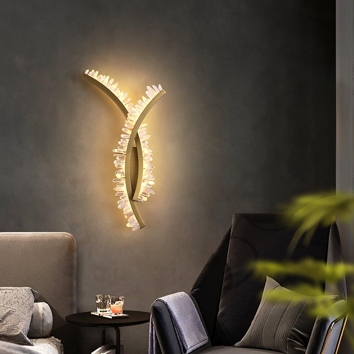 Celo aplique de pared Premium nórdico de arte en cristal