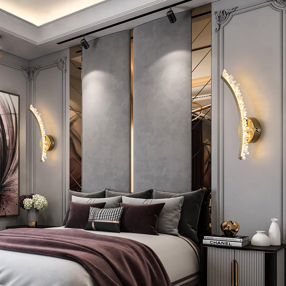 Celo aplique de pared Premium nórdico de arte en cristal