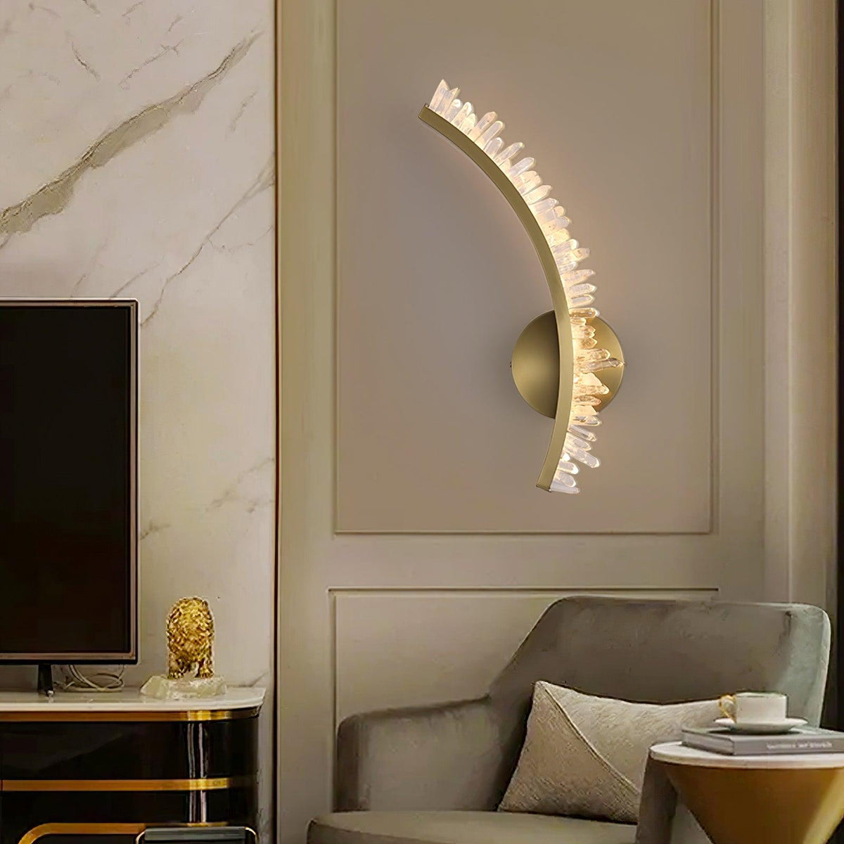Celo aplique de pared Premium nórdico de arte en cristal