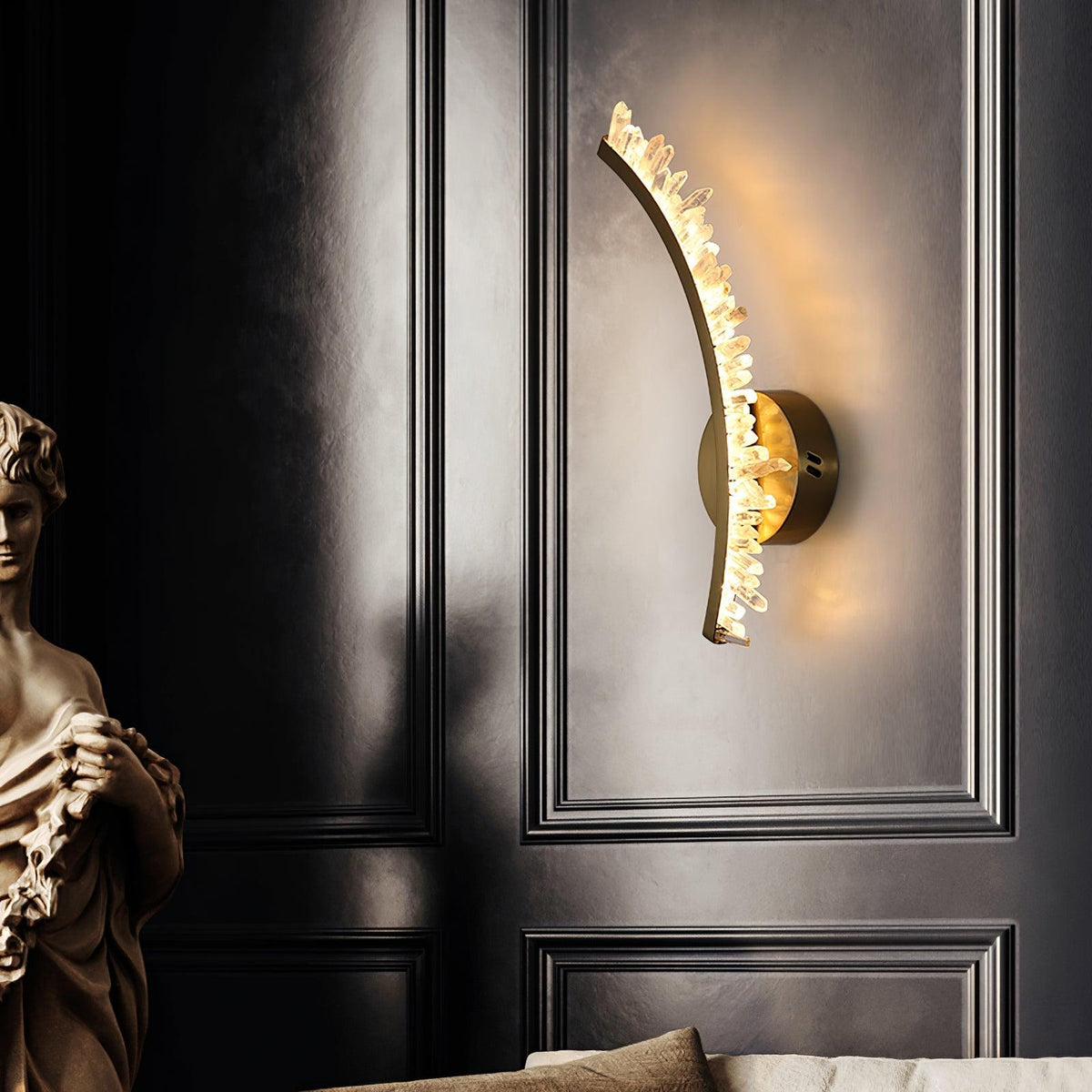 Celo aplique de pared Premium nórdico de arte en cristal