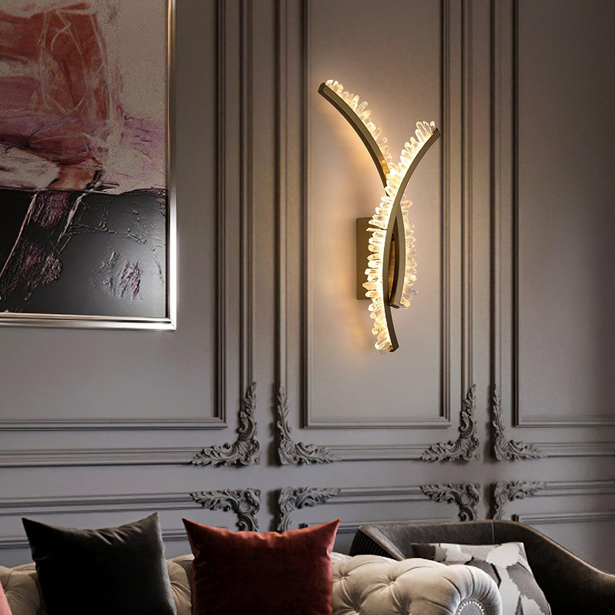 Celo aplique de pared Premium nórdico de arte en cristal