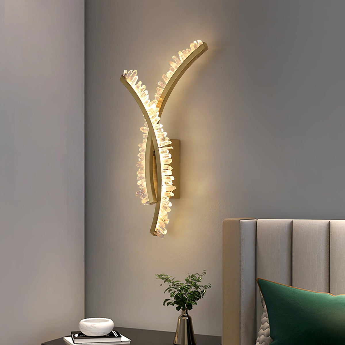 Celo aplique de pared Premium nórdico de arte en cristal