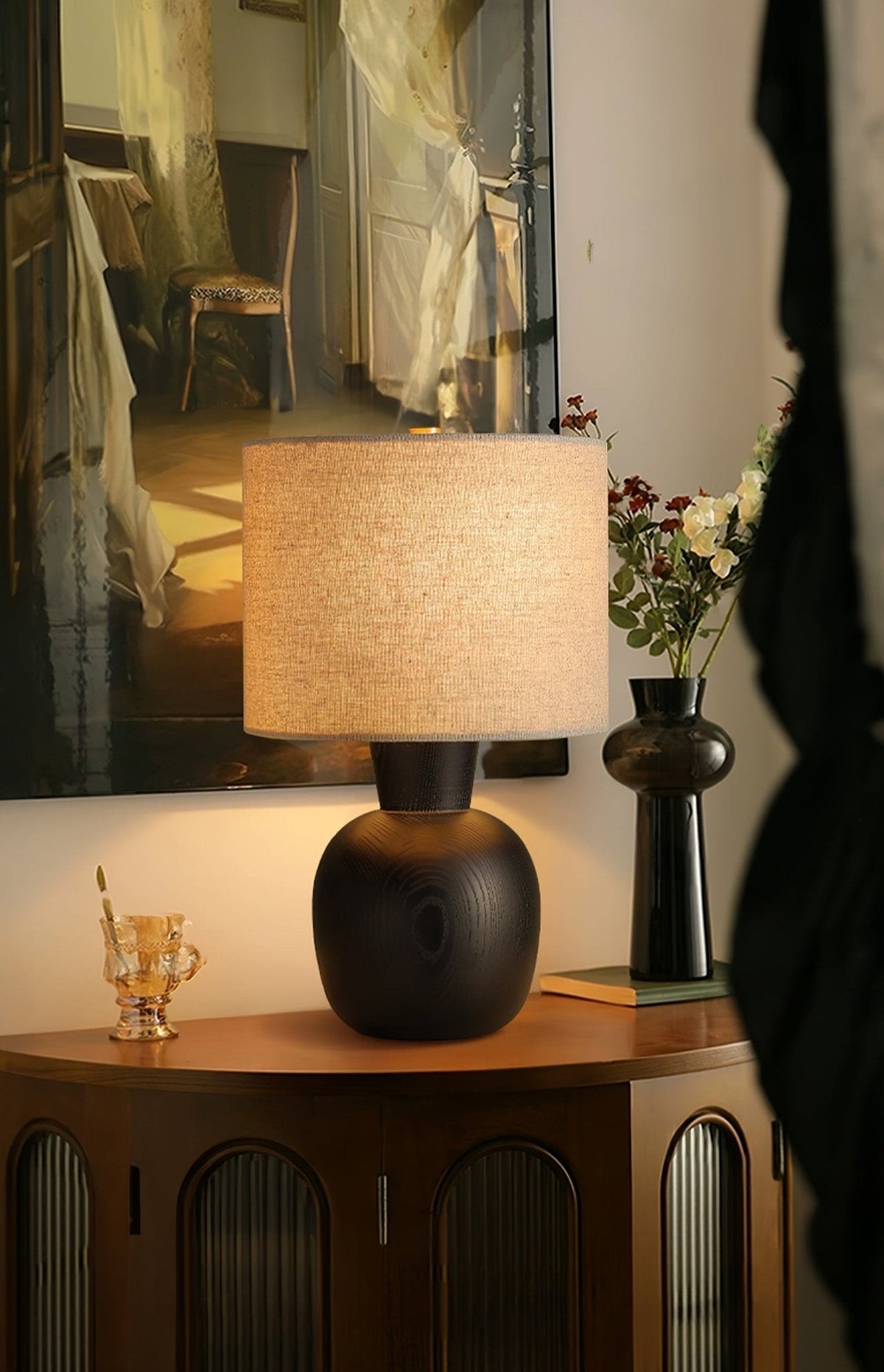 Joan lámpara de mesa minimalista de madera