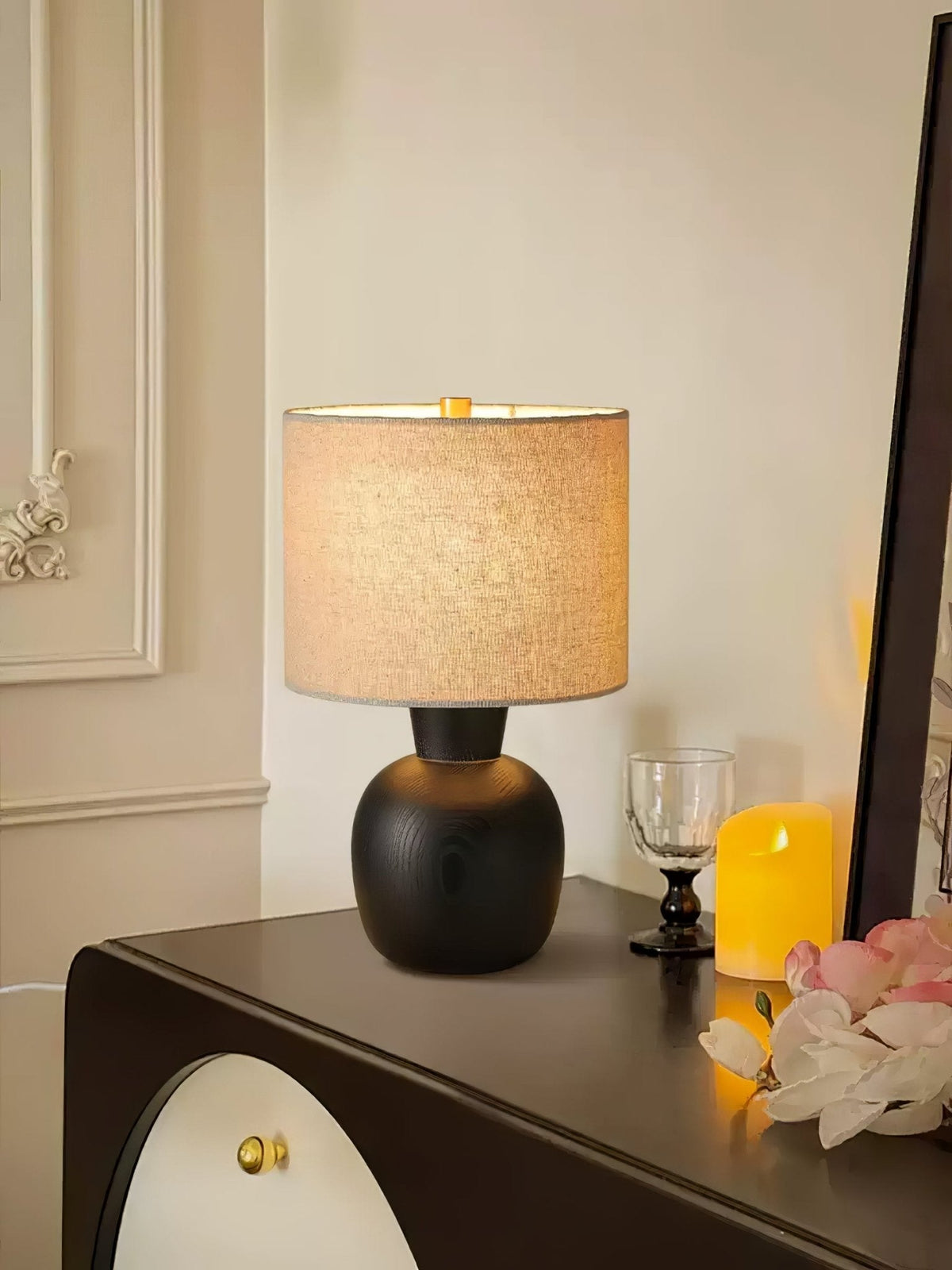 Joan lámpara de mesa minimalista de madera