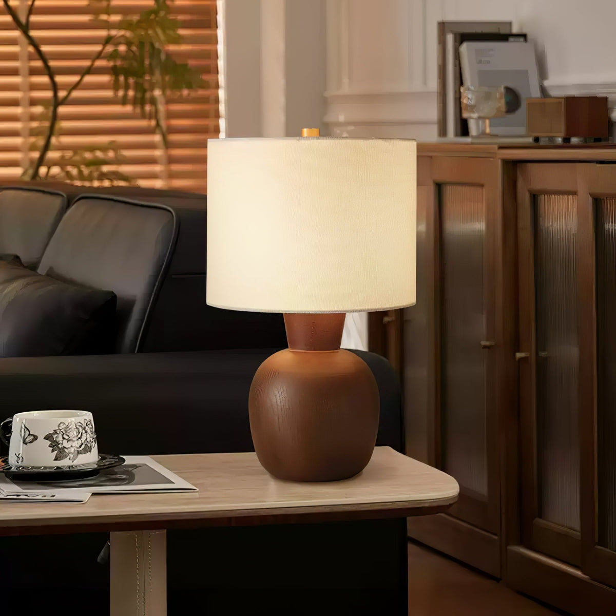 Joan lámpara de mesa minimalista de madera