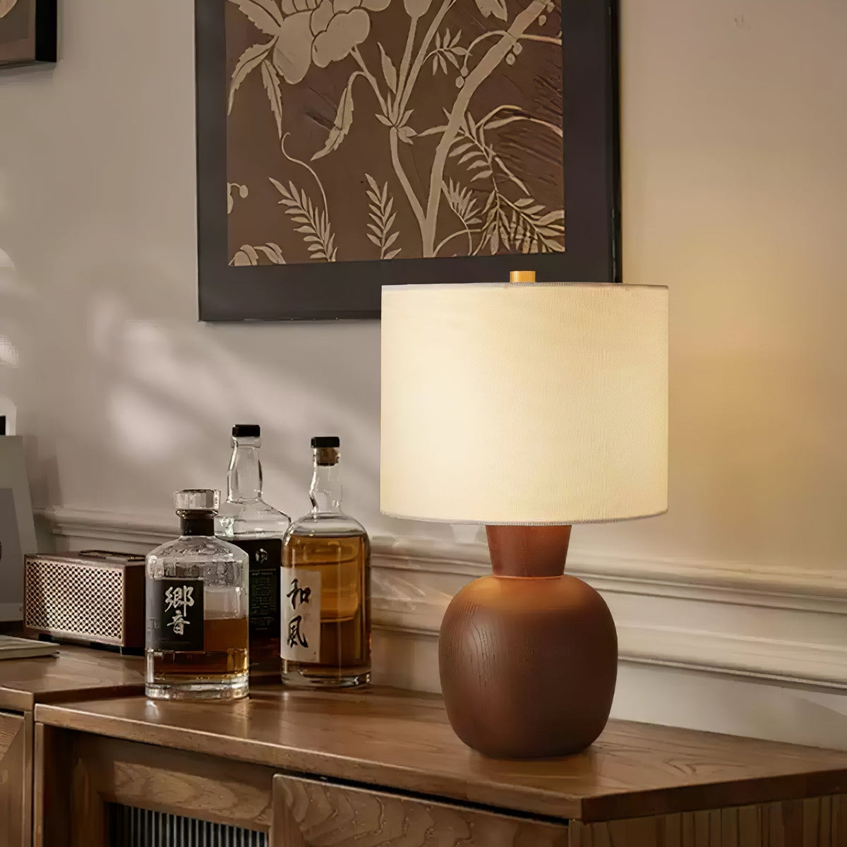Joan lámpara de mesa minimalista de madera