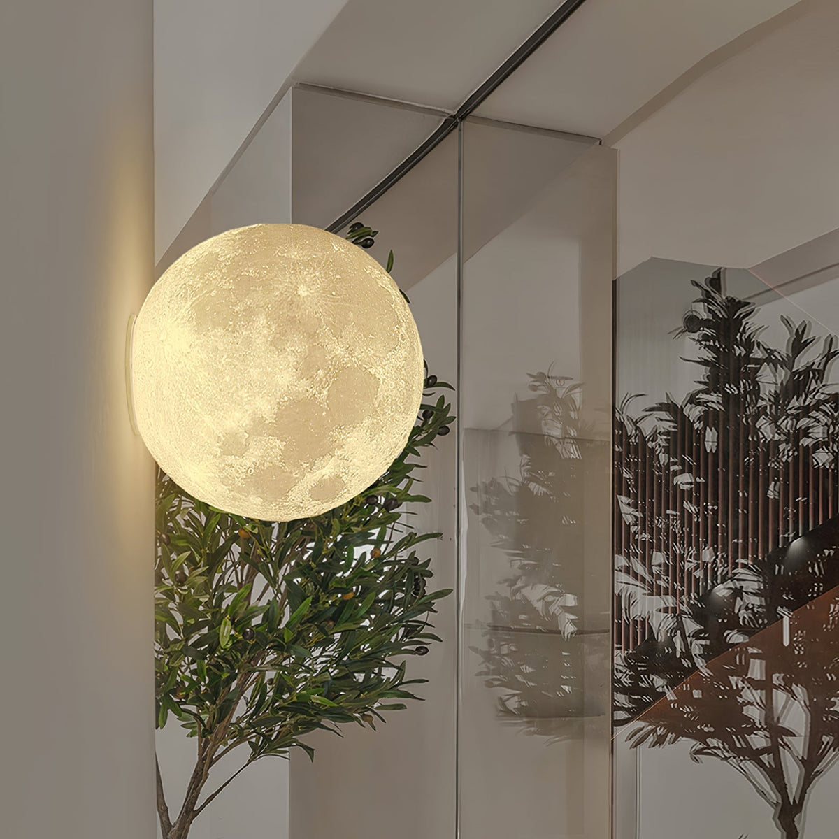 Brivel aplique de pared nórdico Art Moon 3D plástico