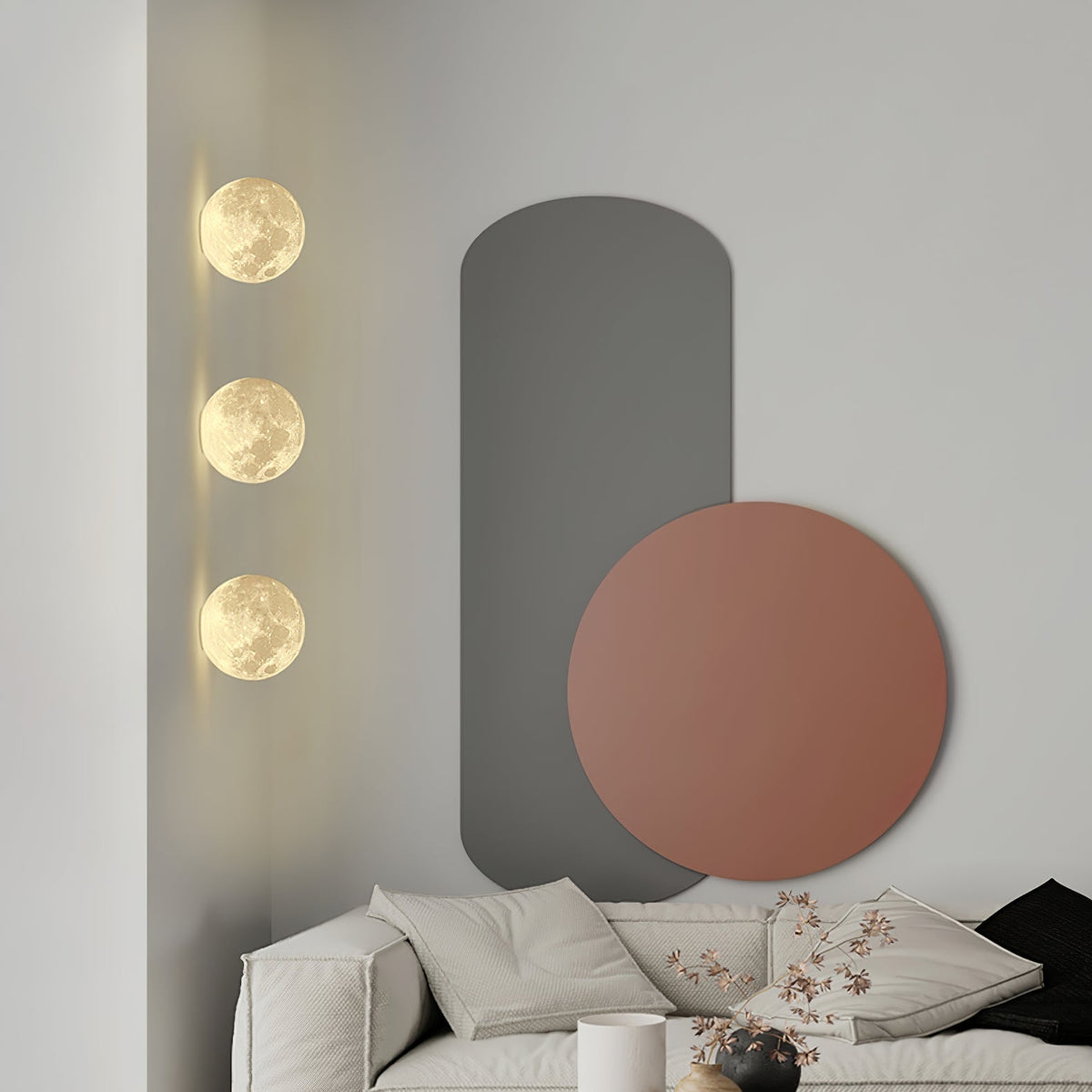 Brivel aplique de pared nórdico Art Moon 3D plástico