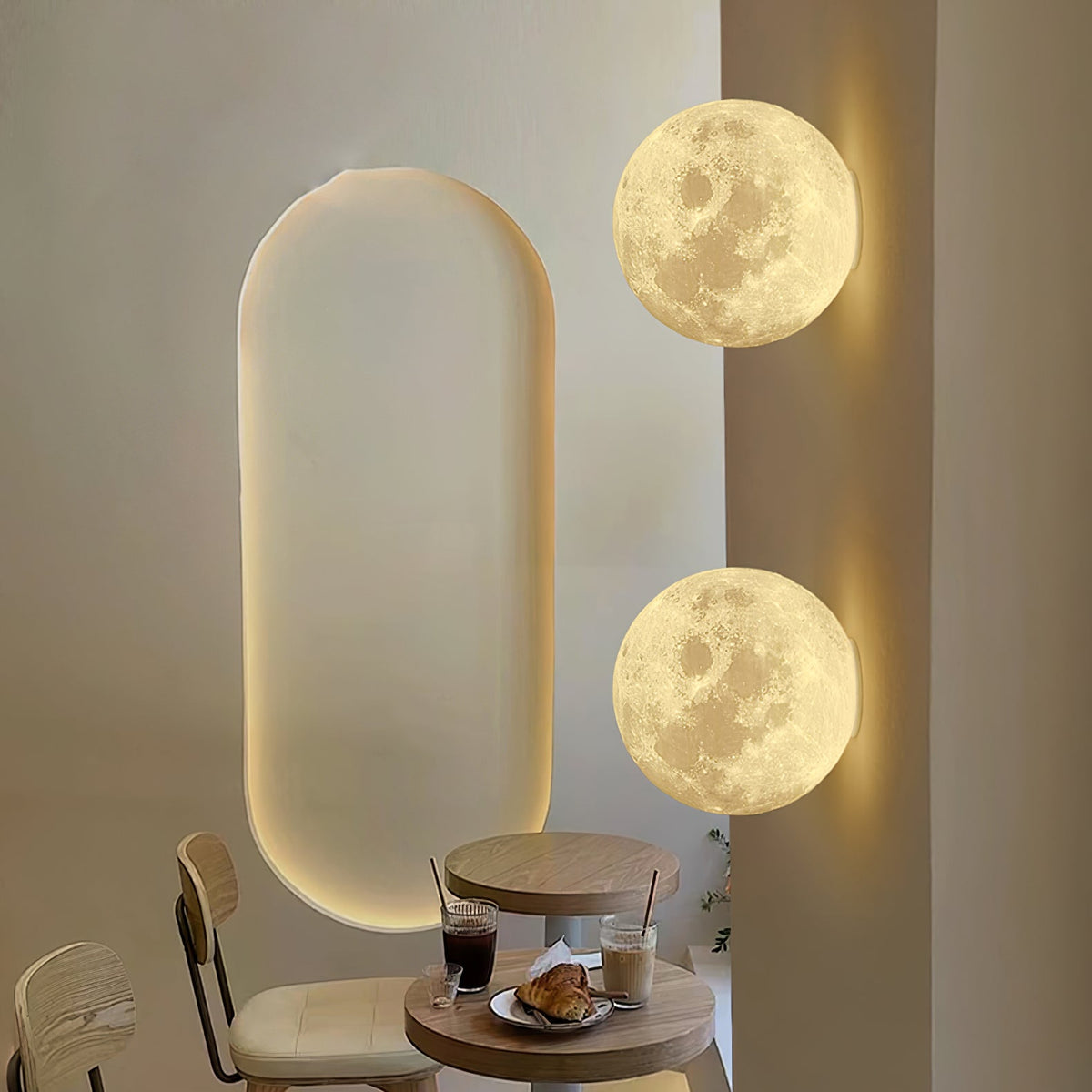 Brivel aplique de pared nórdico Art Moon 3D plástico