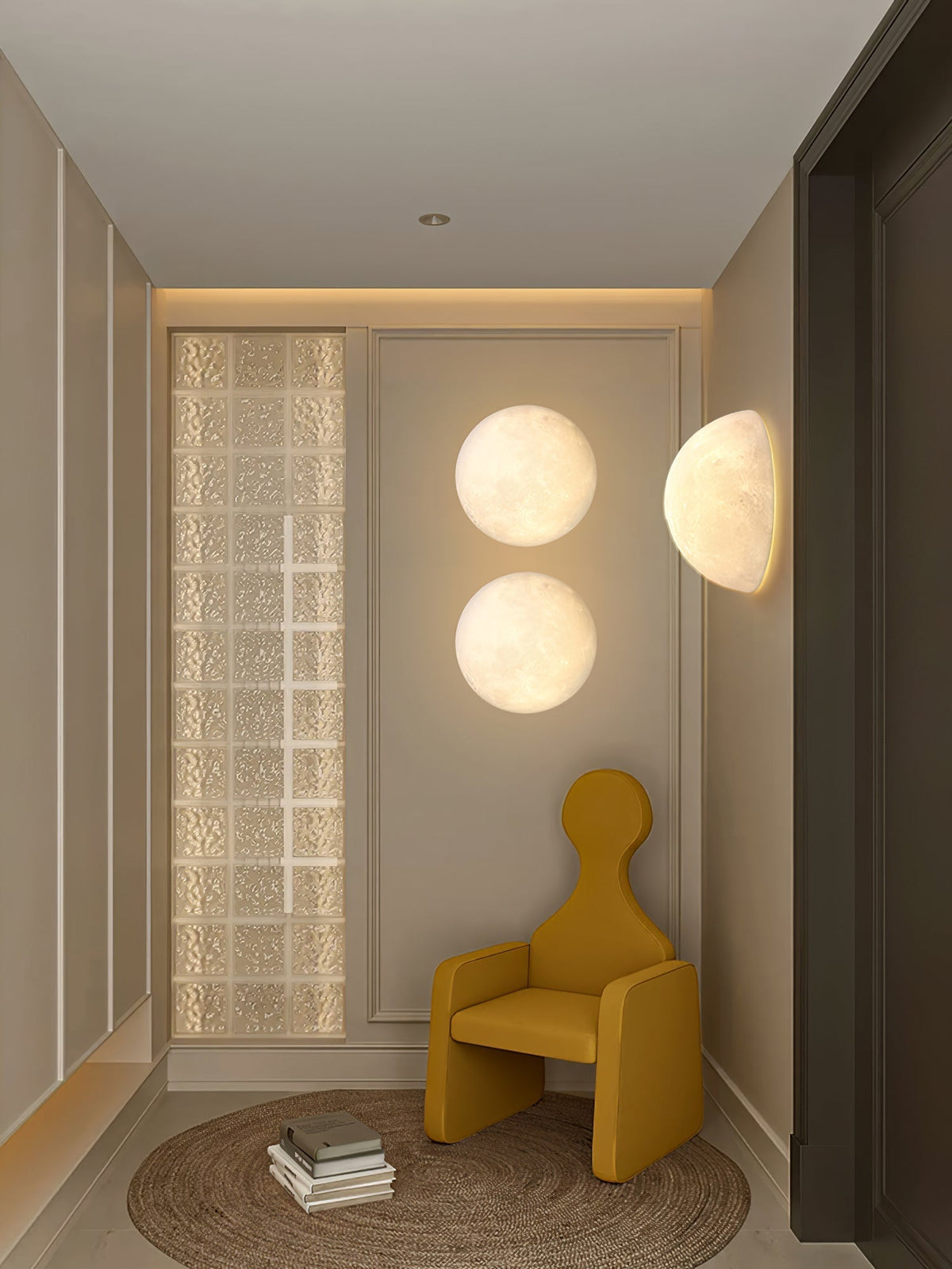 Brivel aplique de pared nórdico Art Moon 3D plástico